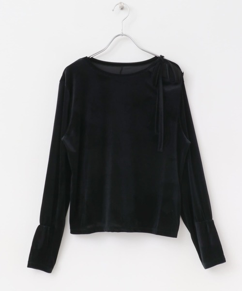 URBAN RESEARCH ROSSO WOMEN（アーバンリサーチ　ロッソ）の「シアーベロアスリットデザインカットソー（Tシャツ/カットソー・レディース・グリーン系その他/ベージュ系その他/ブラック・FREE）」の17枚目の写真