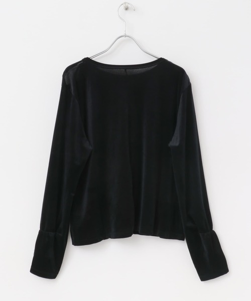 URBAN RESEARCH ROSSO WOMEN（アーバンリサーチ　ロッソ）の「シアーベロアスリットデザインカットソー（Tシャツ/カットソー・レディース・グリーン系その他/ベージュ系その他/ブラック・FREE）」の19枚目の写真