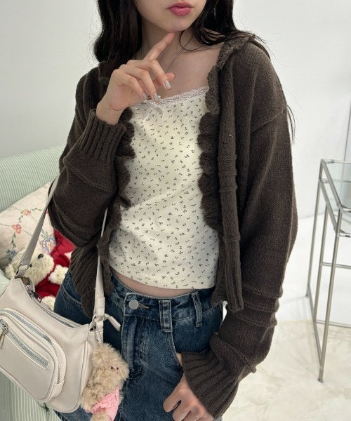 ジャストカヴァッリ フリル ボレロ カーディガン size40/黒 ◇■