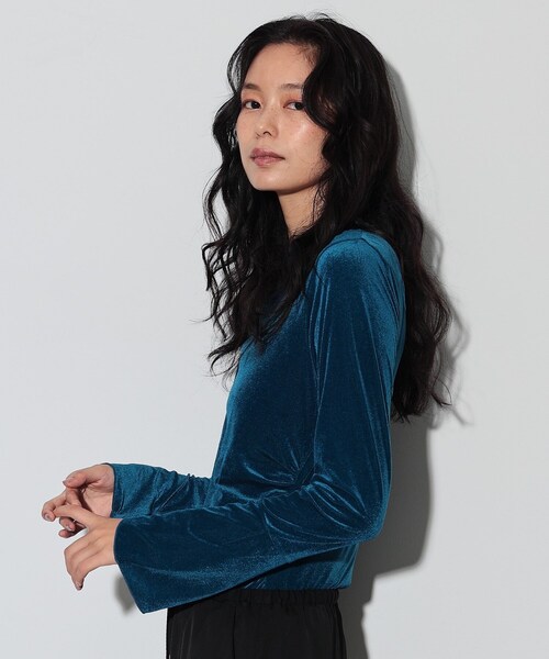 GALLEST(ギャレスト)の「◆カシュクールベロア(Tシャツ/カットソー・レディース・ベージュ/ブルーグリーン/ブラック・38)」の13枚目の写真