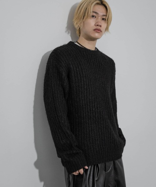 SENSE OF PLACE by URBAN RESEARCH(センスオブプレイスバイアーバンリサーチ)の「シャギークルーネックニット(ニット/セーター・メンズ・ブラック/カーキ/ライトグレー・MEDIUM/LARGE)」の5枚目の写真