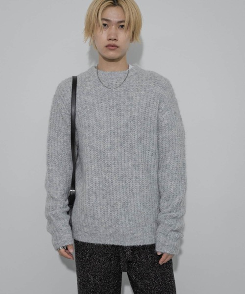 SENSE OF PLACE by URBAN RESEARCH(センスオブプレイスバイアーバンリサーチ)の「シャギークルーネックニット(ニット/セーター・メンズ・ブラック/カーキ/ライトグレー・MEDIUM/LARGE)」の8枚目の写真