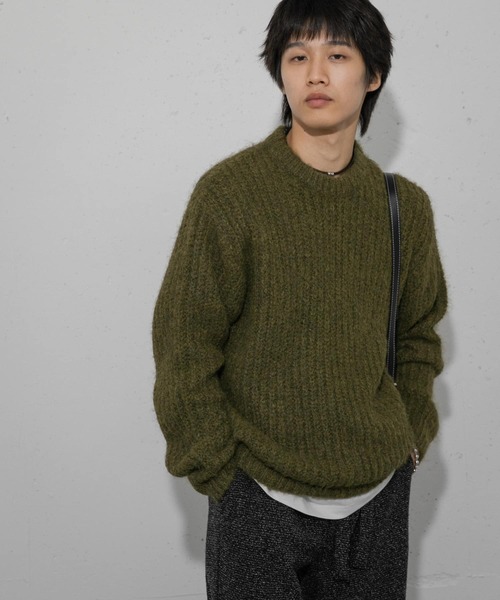 SENSE OF PLACE by URBAN RESEARCH(センスオブプレイスバイアーバンリサーチ)の「シャギークルーネックニット(ニット/セーター・メンズ・ブラック/カーキ/ライトグレー・MEDIUM/LARGE)」の14枚目の写真