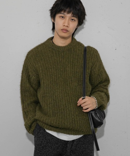 SENSE OF PLACE by URBAN RESEARCH(センスオブプレイスバイアーバンリサーチ)の「シャギークルーネックニット(ニット/セーター・メンズ・ブラック/カーキ/ライトグレー・MEDIUM/LARGE)」の15枚目の写真