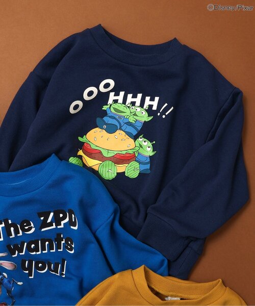 Disney（ディズニー）の「ディズニーキャラクター　バリエーショントレーナー（スウェット・キッズ・チャコール/ネイビー/イエロー/グリーン/ピンク/レインボー/レッド/ターコイズブルー/ブラック/アイボリー・80/90/100/110/120/130/140）」の5枚目の写真