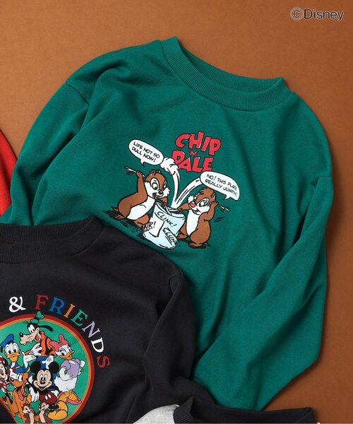 Disney（ディズニー）の「ディズニーキャラクター　バリエーショントレーナー（スウェット・キッズ・チャコール/ネイビー/イエロー/グリーン/ピンク/レインボー/レッド/ターコイズブルー/ブラック/アイボリー・80/90/100/110/120/130/140）」の4枚目の写真