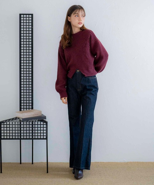 NOELA（ノエラ）の「セミフレアデニムパンツ（デニムパンツ・レディース・ダークインディゴブルー/インディゴブルー・S/M）」の7枚目の写真