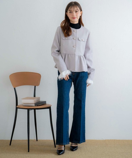 NOELA（ノエラ）の「セミフレアデニムパンツ（デニムパンツ・レディース・ダークインディゴブルー/インディゴブルー・S/M）」の10枚目の写真