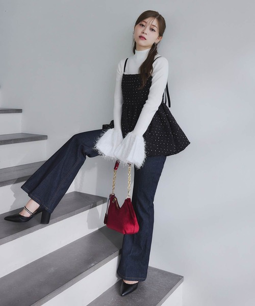 NOELA（ノエラ）の「セミフレアデニムパンツ（デニムパンツ・レディース・ダークインディゴブルー/インディゴブルー・S/M）」の19枚目の写真