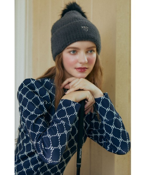 RIENDA GOLF】ポンポン付きニット帽（ニットキャップ/ビーニー