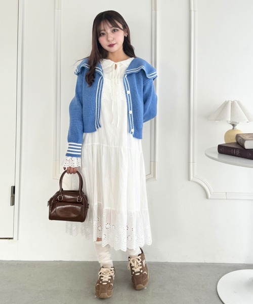 セール】ロゴジャガードセーラーカーディガン（カーディガン/ボレロ