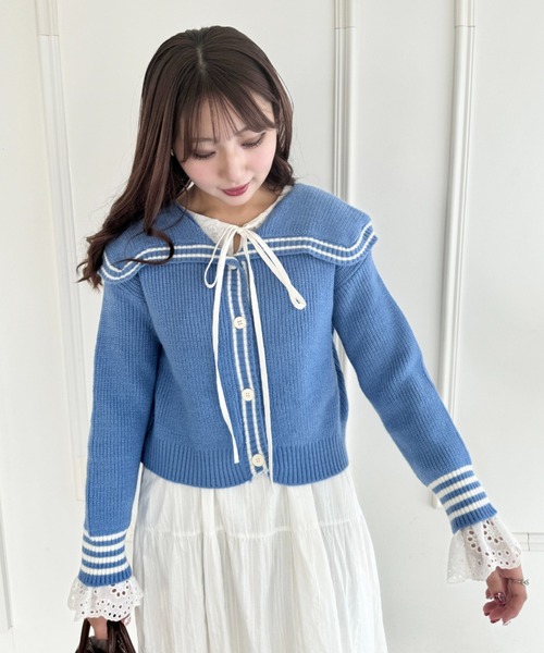 セール】ロゴジャガードセーラーカーディガン（カーディガン/ボレロ