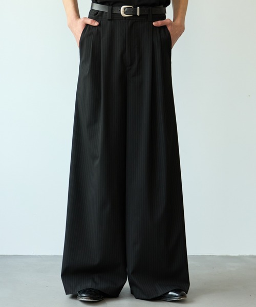 スーツ SINSS Two tuck wide straightstripeslacks Two tuck wide straight stripe slacks / 2タックワイドストレート