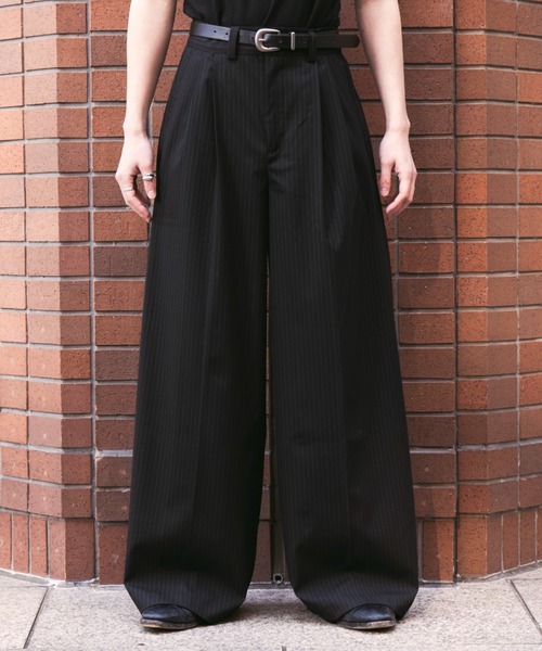 シンス SINSS ２タックワイド ストレート ストライプ スラックス Mサイズ Two tuck wide straight stripe slacks / 2タックワイドストレート