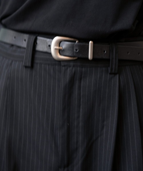 Two tuck wide straight stripe slacks / 2タックワイドストレート