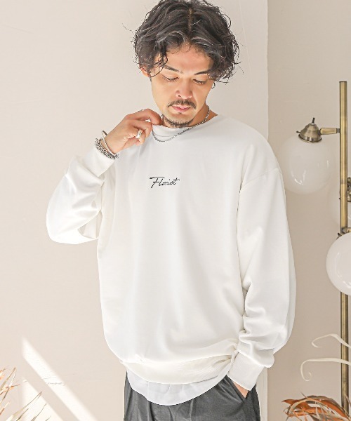 LUXSTYLE(ラグスタイル)の「フラワーグラフィックオーガンジー貼り付けプリントトレーナー(スウェット・メンズ・ホワイト/ブラック・L/M)」の18枚目の写真