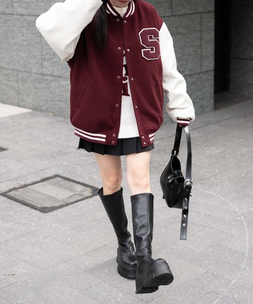 WEGO（ウィゴー）の「WEGO/バックナンバリングビッグスタジャン（スタジャン・レディース・ブラック/ワイン・FREE）」の12枚目の写真