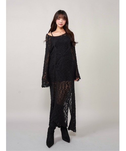 ⚠️SALE⚠️ダーリッチ ワンピース セール】ドットギャザーロングワンピース（ワンピース）｜Darich