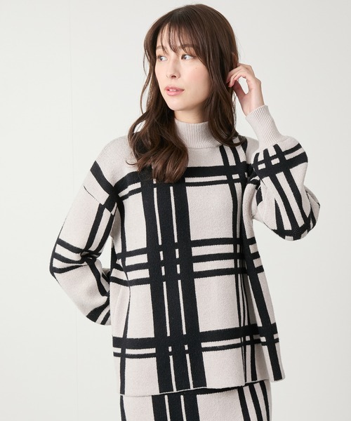 Jayro（ジャイロ）の「チェック柄モックネック プルオーバー（Tシャツ/カットソー・レディース・ホワイト系その他/ベージュ/ブラック・M）」の16枚目の写真