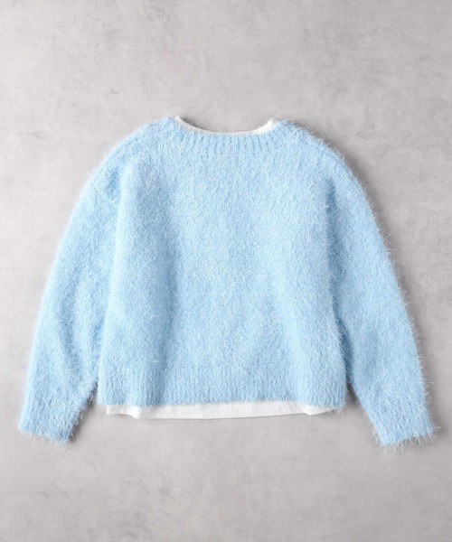 Right-on（ライトオン）の「【VIVIAN BLUE】ニットカーデレイヤード（カーディガン/ボレロ・キッズ・サックスブルー/ピンク・130/140/150/160）」の11枚目の写真