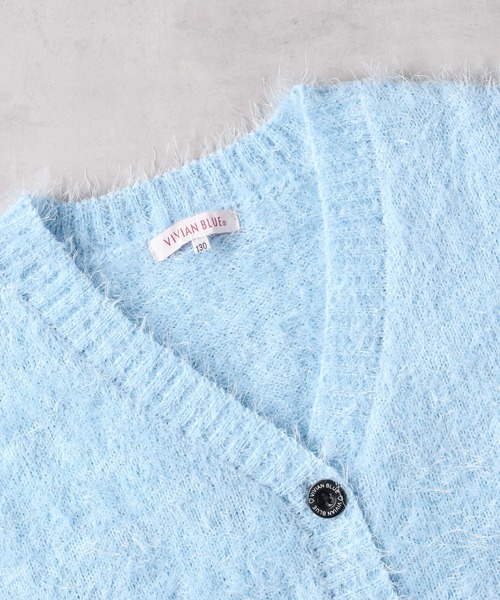 Right-on（ライトオン）の「【VIVIAN BLUE】ニットカーデレイヤード（カーディガン/ボレロ・キッズ・サックスブルー/ピンク・130/140/150/160）」の12枚目の写真