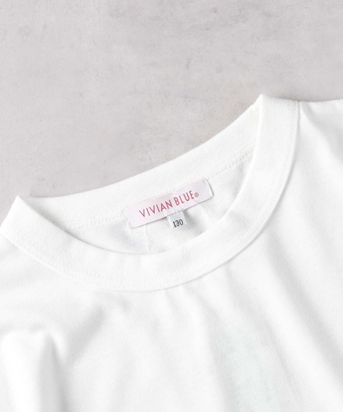 Right-on（ライトオン）の「【VIVIAN BLUE】ニットカーデレイヤード（カーディガン/ボレロ・キッズ・サックスブルー/ピンク・130/140/150/160）」の7枚目の写真