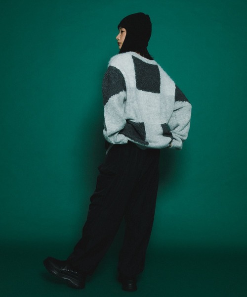 KBF（ケイビーエフ）の「ブロックチェックニット（ニット/セーター・レディース・ベージュ系その他/ホワイト系その他/グレー系その他・ONE）」の17枚目の写真