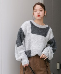 KBF | ブロックチェックニット(ニット/セーター)