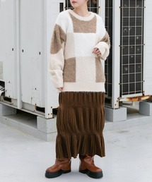 KBF | ブロックチェックニット(ニット/セーター)
