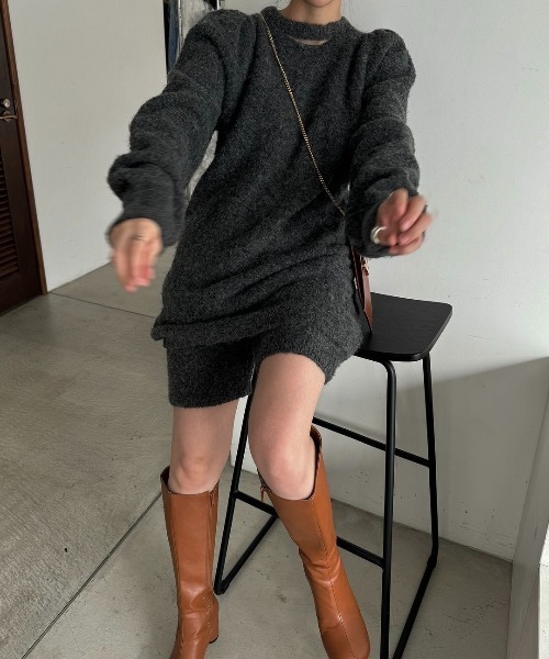 mortice neck S/PT set knit OP（セットアップ）｜WILLFULLY（ウィルフリー）
