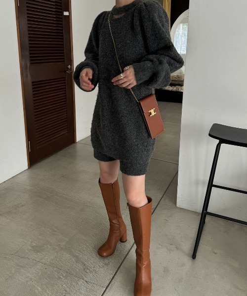 mortice neck S/PT set knit OP（セットアップ）｜WILLFULLY（ウィルフリー）