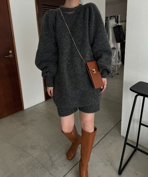 mortice neck S/PT set knit OP（セットアップ）｜WILLFULLY（ウィルフリー）