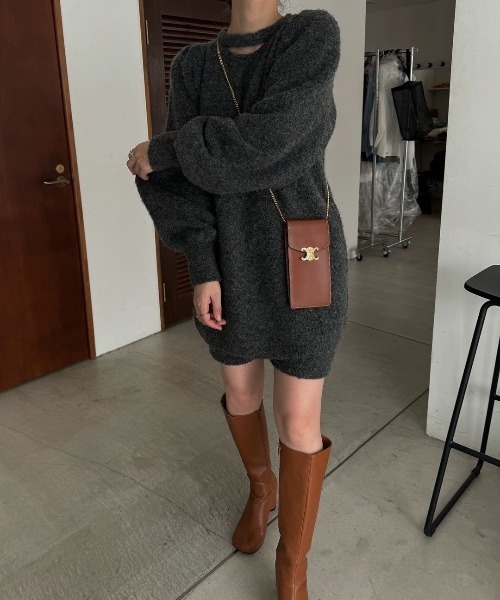 mortice neck S/PT set knit OP（セットアップ）｜WILLFULLY（ウィルフリー）