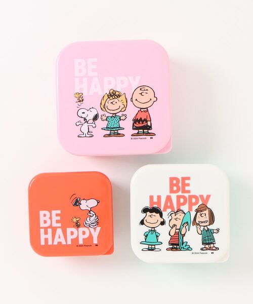 PEANUTS(ピーナッツ)の「〈PEANUTS/ピーナッツ〉SEALED LUNCH BOX SET 3P/シール容器 ランチボックス 3個セット(お弁当箱・レディース・ピンク系・ONE SIZE)」の3枚目の写真