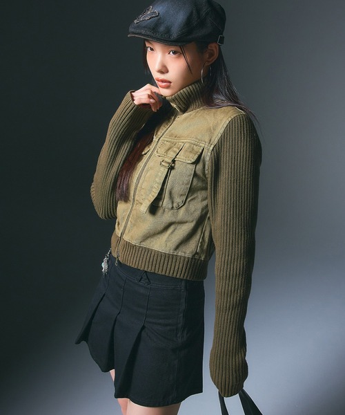 X-girl（エックスガール）の「BUTTERFLY PATCH HUNTING CAP（ハンチング/ベレー帽・レディース・ライトインディゴブルー/ブラック・ONE SIZE）」の4枚目の写真