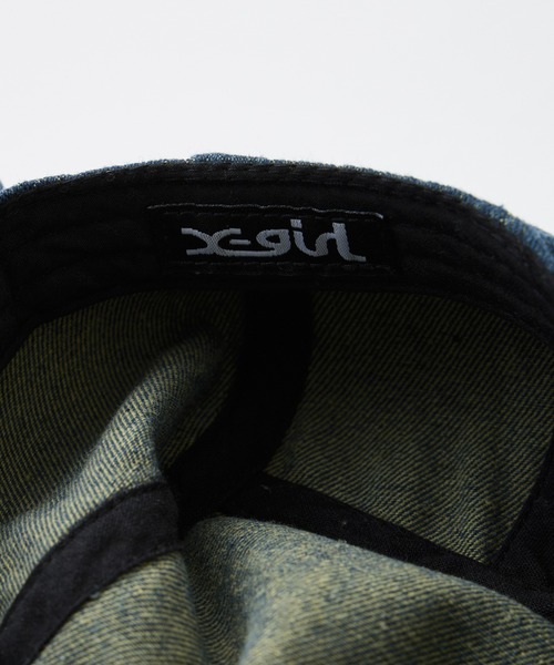 X-girl（エックスガール）の「BUTTERFLY PATCH HUNTING CAP（ハンチング/ベレー帽・レディース・ライトインディゴブルー/ブラック・ONE SIZE）」の11枚目の写真