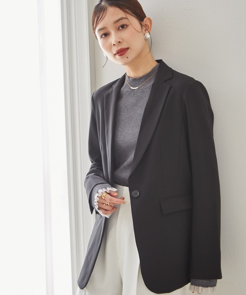 RANAN(ラナン)の「【セットアップ対応・ウォッシャブル】ストレッチ/防シワ テーラードジャケット(スーツジャケット・レディース・ネイビー/ブラック・M/L/LL/3L)」の22枚目の写真