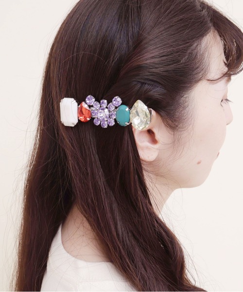 didizizi(ディディジジ)の「ビジューベアーバレッタ(ヘアピン・レディース・パープル/サックスブルー・FREE)」の6枚目の写真