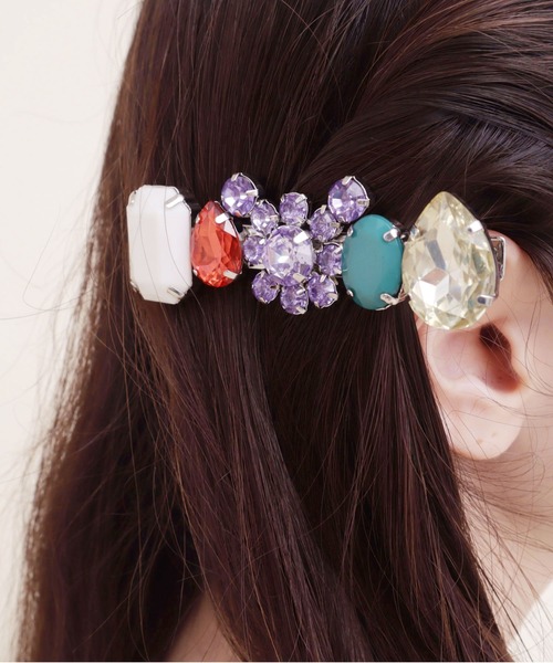 didizizi(ディディジジ)の「ビジューベアーバレッタ(ヘアピン・レディース・パープル/サックスブルー・FREE)」の7枚目の写真