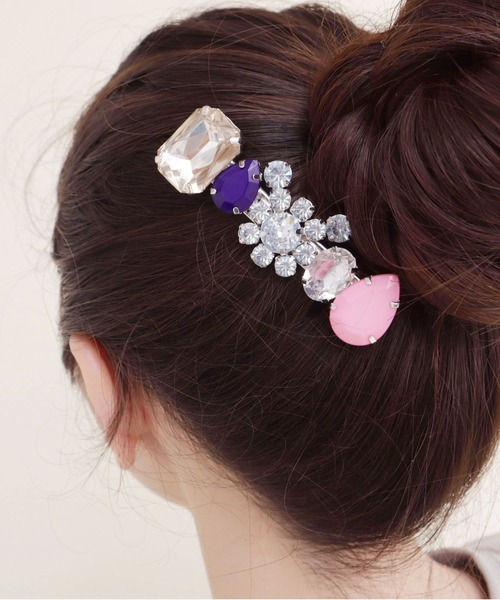 didizizi(ディディジジ)の「ビジューベアーバレッタ(ヘアピン・レディース・パープル/サックスブルー・FREE)」の9枚目の写真