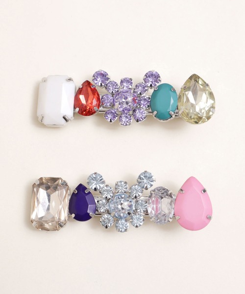 didizizi(ディディジジ)の「ビジューベアーバレッタ(ヘアピン・レディース・パープル/サックスブルー・FREE)」の3枚目の写真