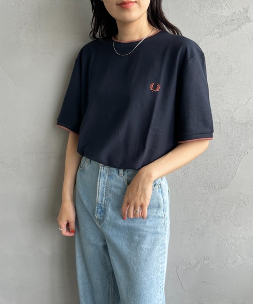 美品FRED PERRY フレッドペリーワンポイントロゴ刺繍クレープピケTシャツ セール】[FRED PERRY/フレッドペリー] ティップライン ワン