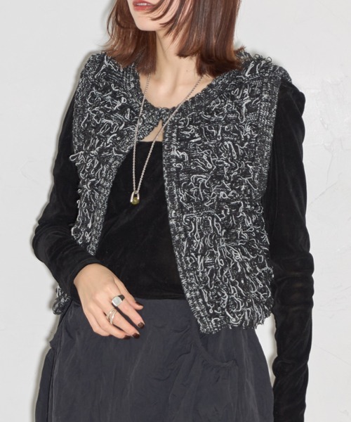 【セール】ループニットクロップドベスト（ベスト）｜leimn（レイムン）