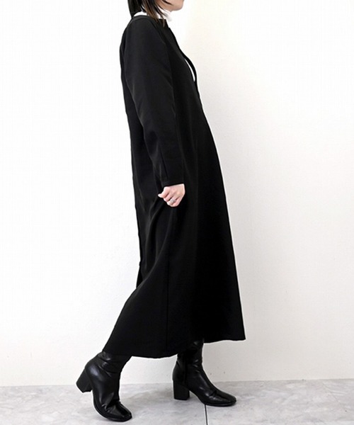 STYLEBLOCK（スタイルブロック）の「ダブルクロスキーネックワンピース（ワンピース・レディース・ブラウン/ブラック・M）」の7枚目の写真
