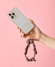 HASHIBAMI（ハシバミ）の「【HASHIBAMI】レザーリボン スマホハンドストラップ（スマホグッズ・レディース）」