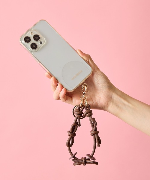 HASHIBAMI（ハシバミ）の「【HASHIBAMI】レザーリボン スマホハンド