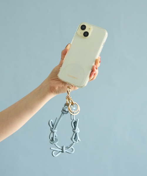 HASHIBAMI ハシバミ レザーリボン スマホハンドストラップ 未開封 HASHIBAMI】レザーリボン スマホハンドストラップ（スマホグッズ