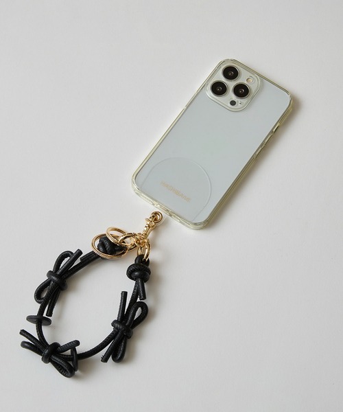 HASHIBAMI ハシバミ レザーリボン スマホハンドストラップ 未開封 HASHIBAMI 【Ha-2410-324 レザーリボン スマホハンドストラップ