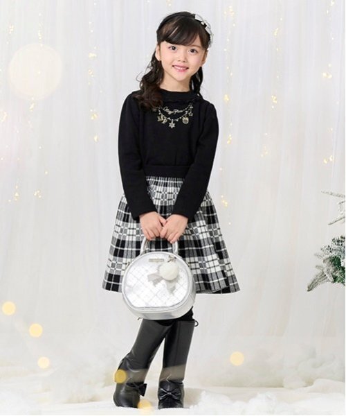 チェックジャガード ニットスカート（スカート）｜mezzo piano（メゾピアノ）