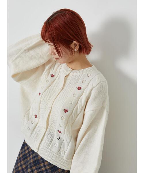 ehka sopo（エヘカソポ）の「花刺繍カーディガン（カーディガン/ボレロ
